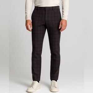 NWT David Naman Men’s Wool-Blend Check Slim Fit Trousers Size 46